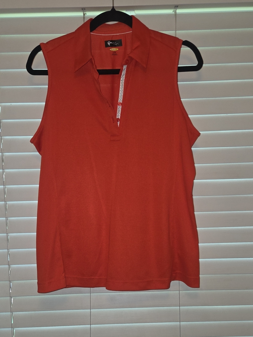 Greg Norman Orange/red Sleeveless Golf Polo Tank